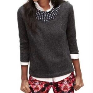 J. Crew Jeweled Starburst Wool/Rabbit Hair Blend Sweater